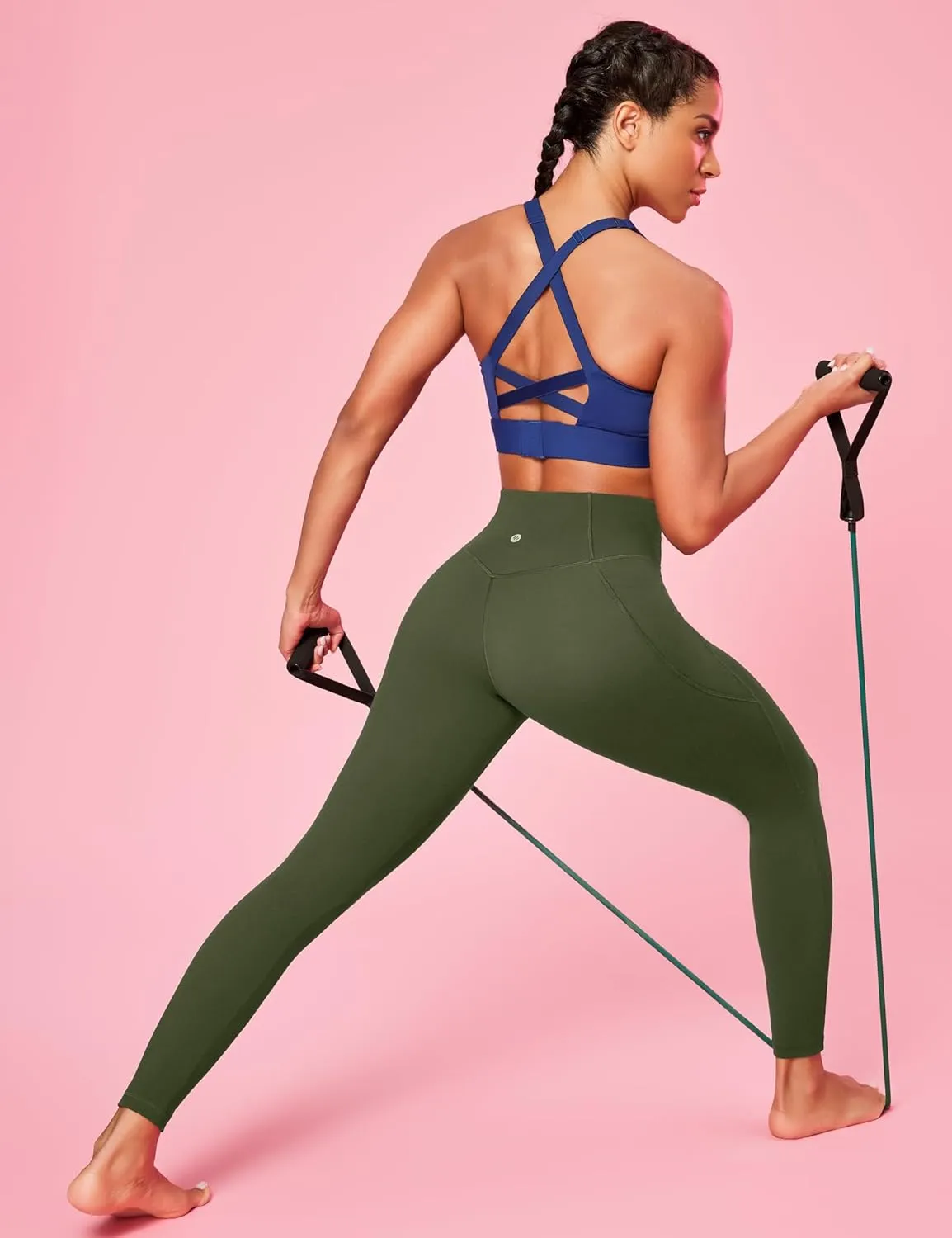 Ewedoos Compression Leggings with Pockets for Women Tummy Control Leggings No Front Seam Workout High Waisted Yoga Pants Gym