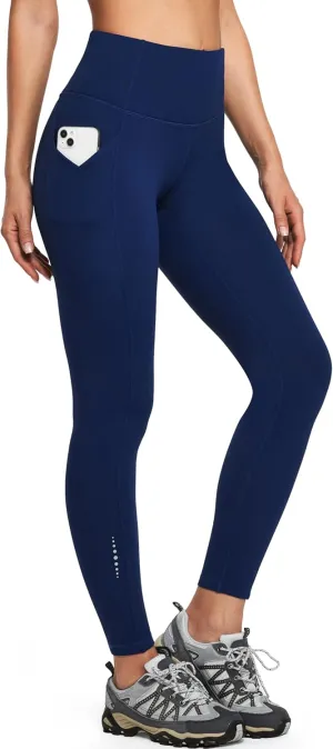 Ewedoos Womens Fleece Lined Leggings Water-Resistant Thermal Winter Fleece Leggings for Women with Pockets Ski Hiking