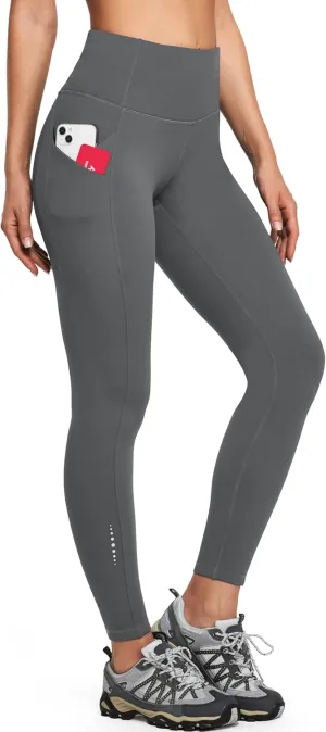 Ewedoos Womens Fleece Lined Leggings Water-Resistant Thermal Winter Fleece Leggings for Women with Pockets Ski Hiking