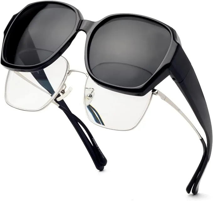 Face Shadow Over Glasses Sunglasses for Women Polarized UV Protection, Fit Over Glasses Sunglasses Lightweight