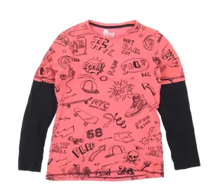 F&F Skate Style Print Red/ Black L/S Top - Boys 11-12yrs