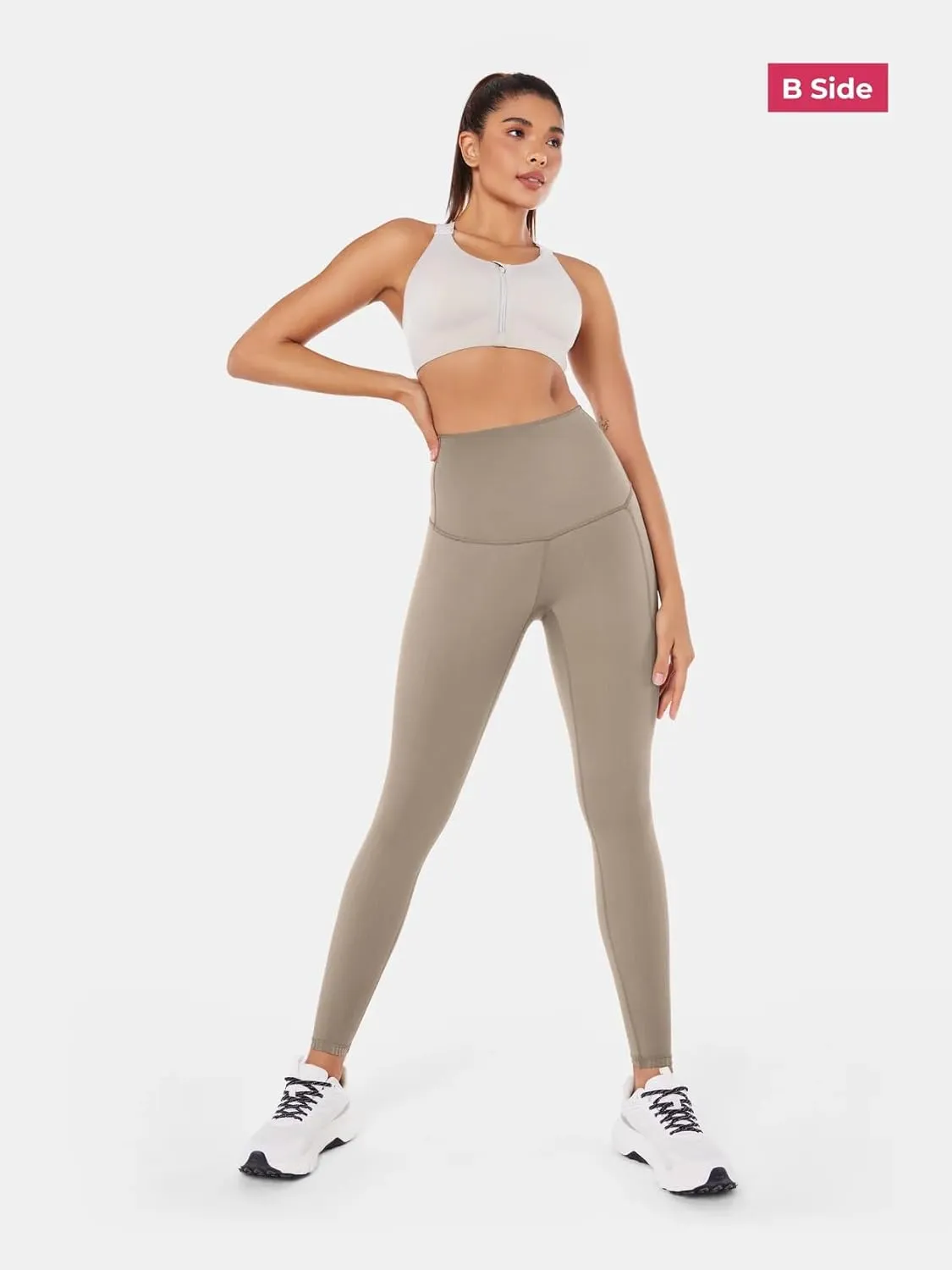 Fanka Women's Powerband Resistance Leggings (Reversible Wear)