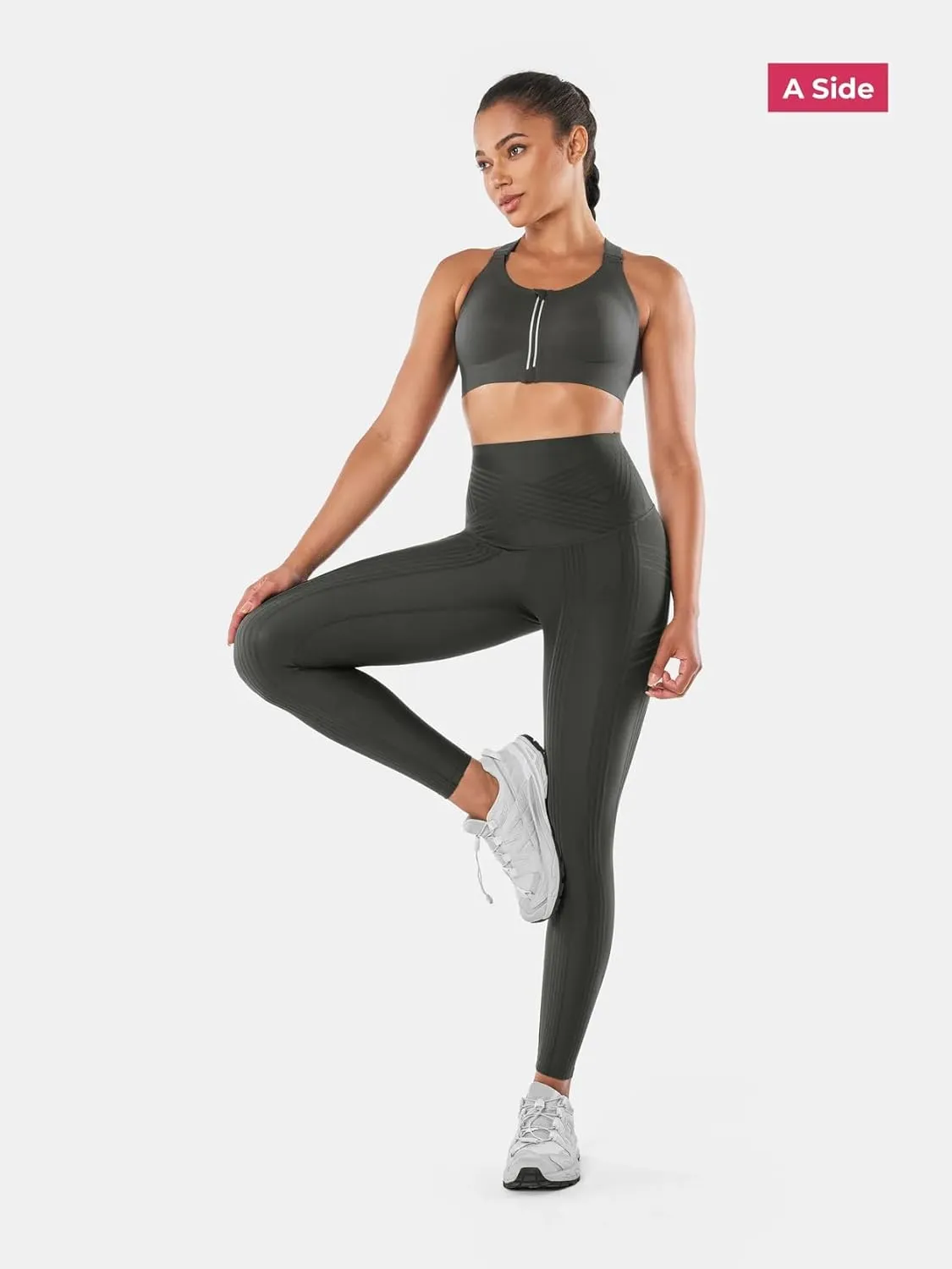 Fanka Women's Powerband Resistance Leggings (Reversible Wear)