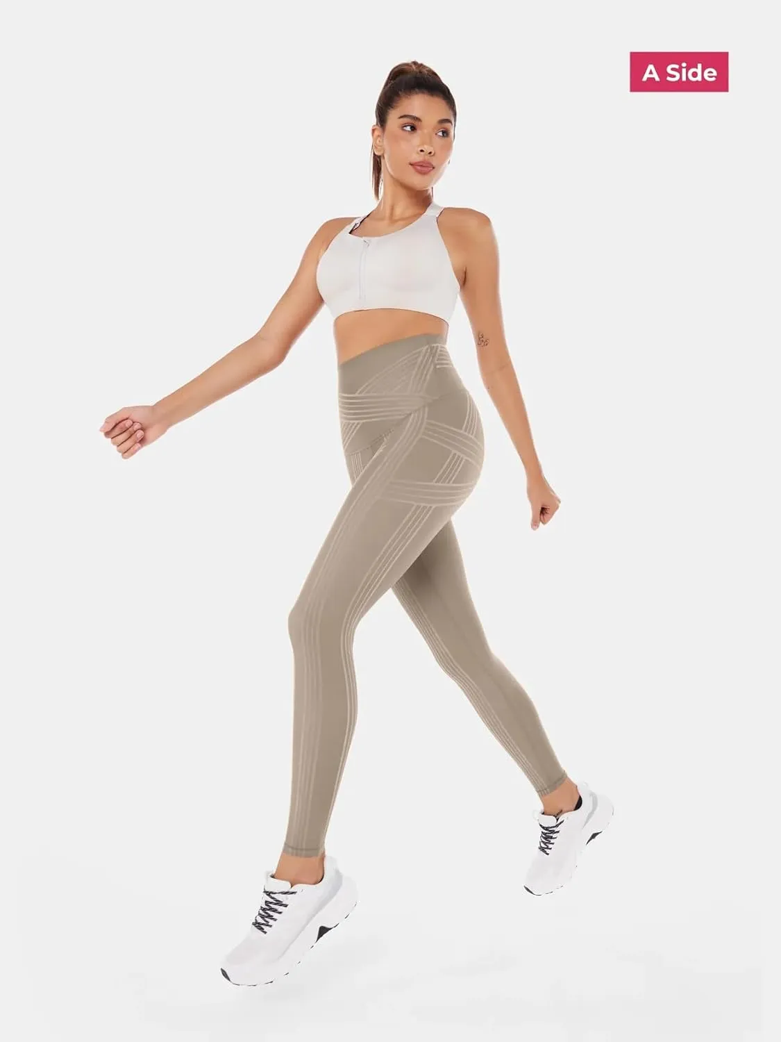 Fanka Women's Powerband Resistance Leggings (Reversible Wear)