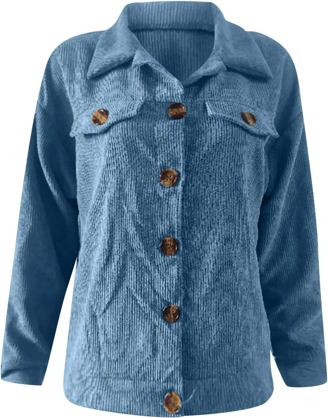Febecool Coats For Women Casual Button Cardigan Casual Jacket Flannel Jacket Women Mid-length Pocket Coat Button Slim Jacket