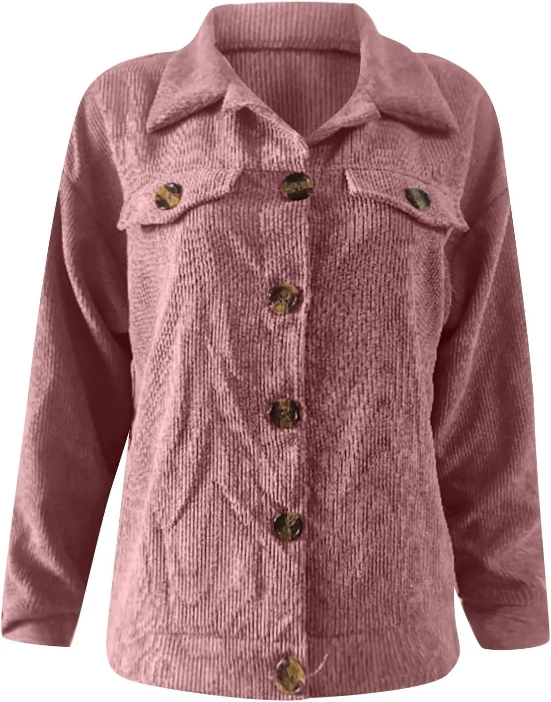 Febecool Coats For Women Casual Button Cardigan Casual Jacket Flannel Jacket Women Mid-length Pocket Coat Button Slim Jacket