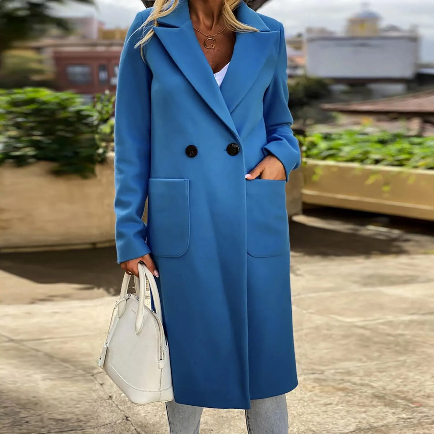 Febecool Coats For Women Lapel Collar Jacket Bomber Jacket Warm Coat Blazer Jackets Sweater Coat Button Slim Jacket