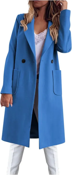 Febecool Coats For Women Lapel Collar Jacket Bomber Jacket Warm Coat Blazer Jackets Sweater Coat Button Slim Jacket