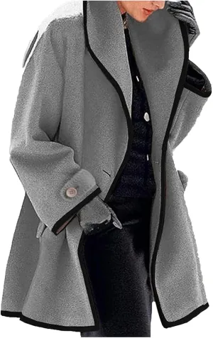 Febecool Trench Coats For Women Long Sleeve Button Cardigan Casual Jacket Heated Jackets Warm Blouse Coat Button Slim Jacket