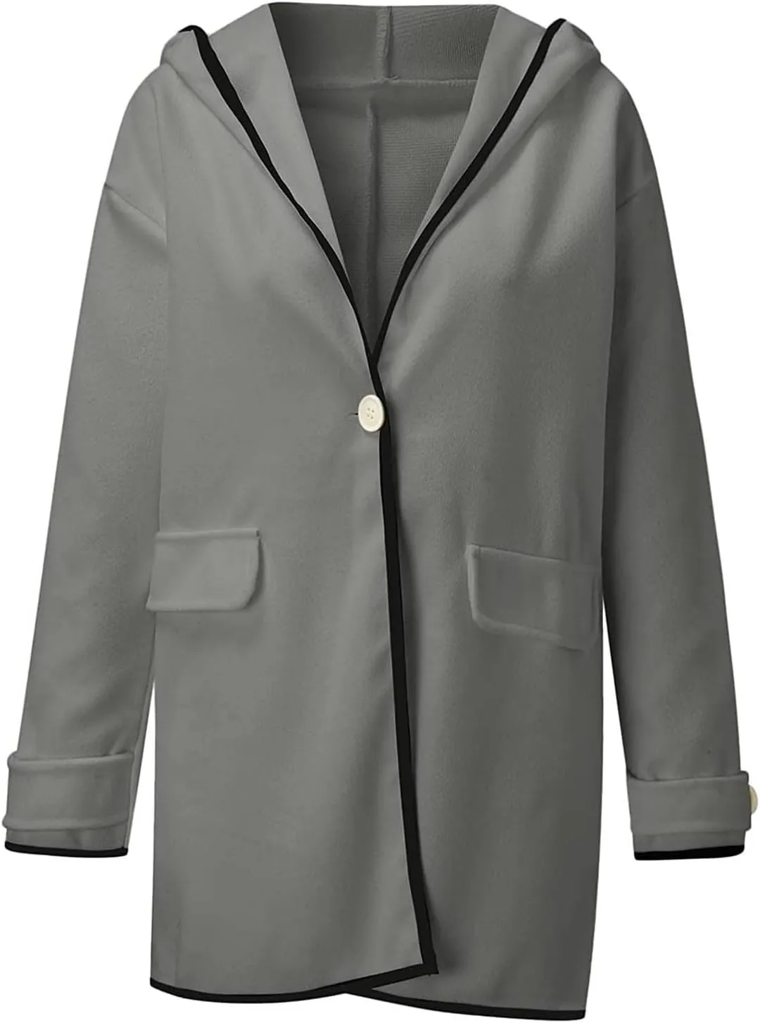 Febecool Trench Coats For Women Long Sleeve Button Cardigan Casual Jacket Heated Jackets Warm Blouse Coat Button Slim Jacket
