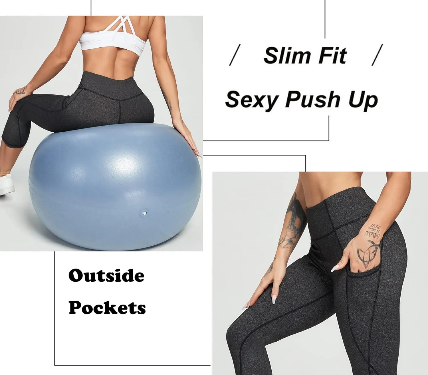 FITTOO Women's Yoga Capris Leggings Pockets Workout Pants