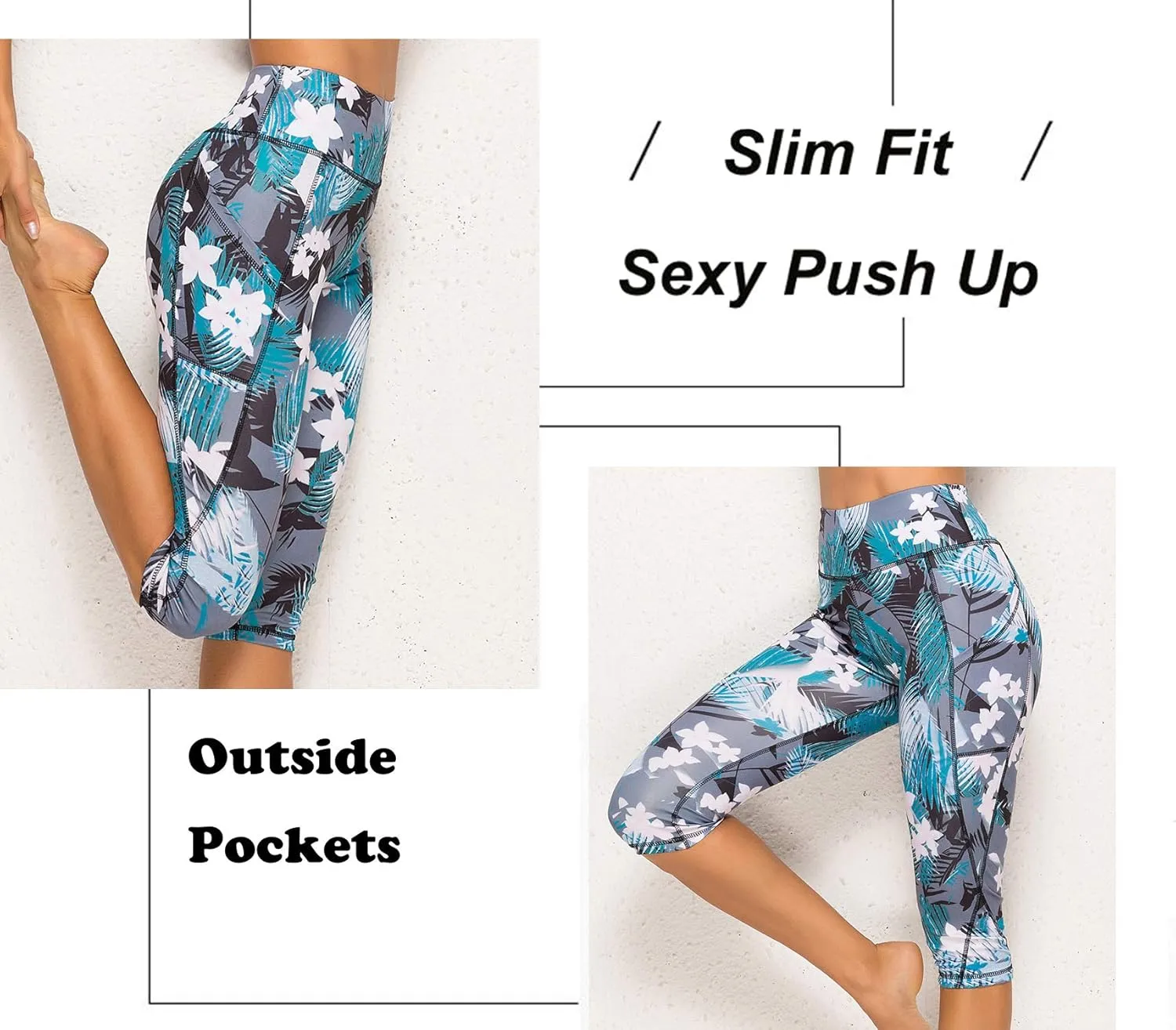 FITTOO Women's Yoga Capris Leggings Pockets Workout Pants