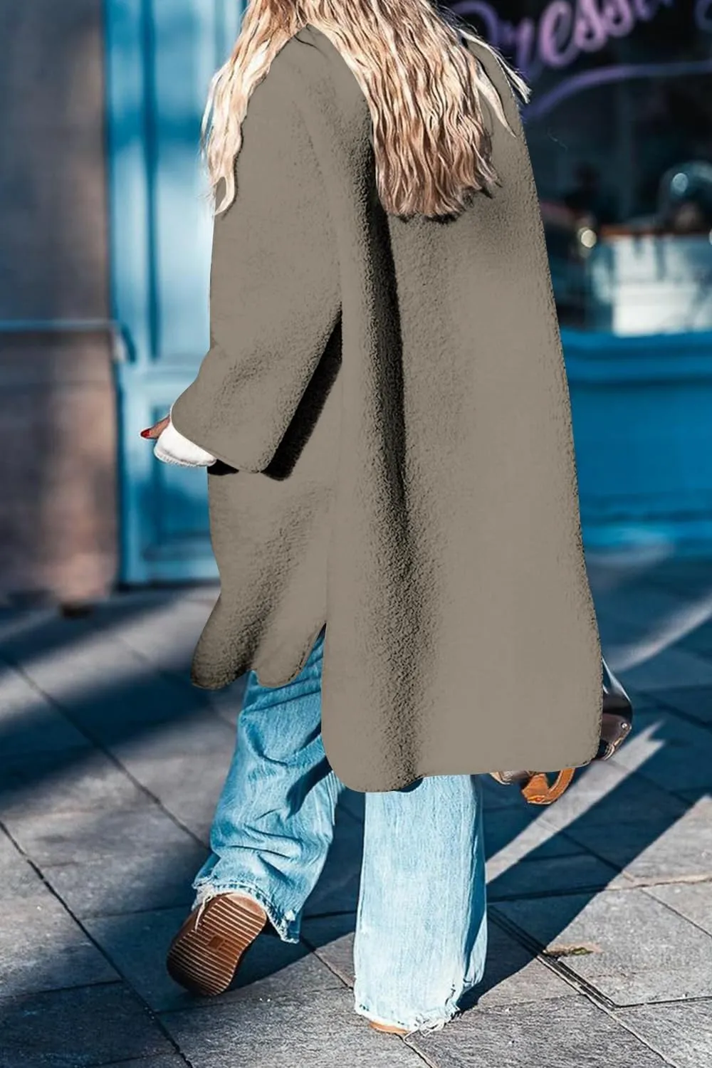 Fleece Coats Women Button Down Long Jackets Winter Flannel Trench Coats Dressy