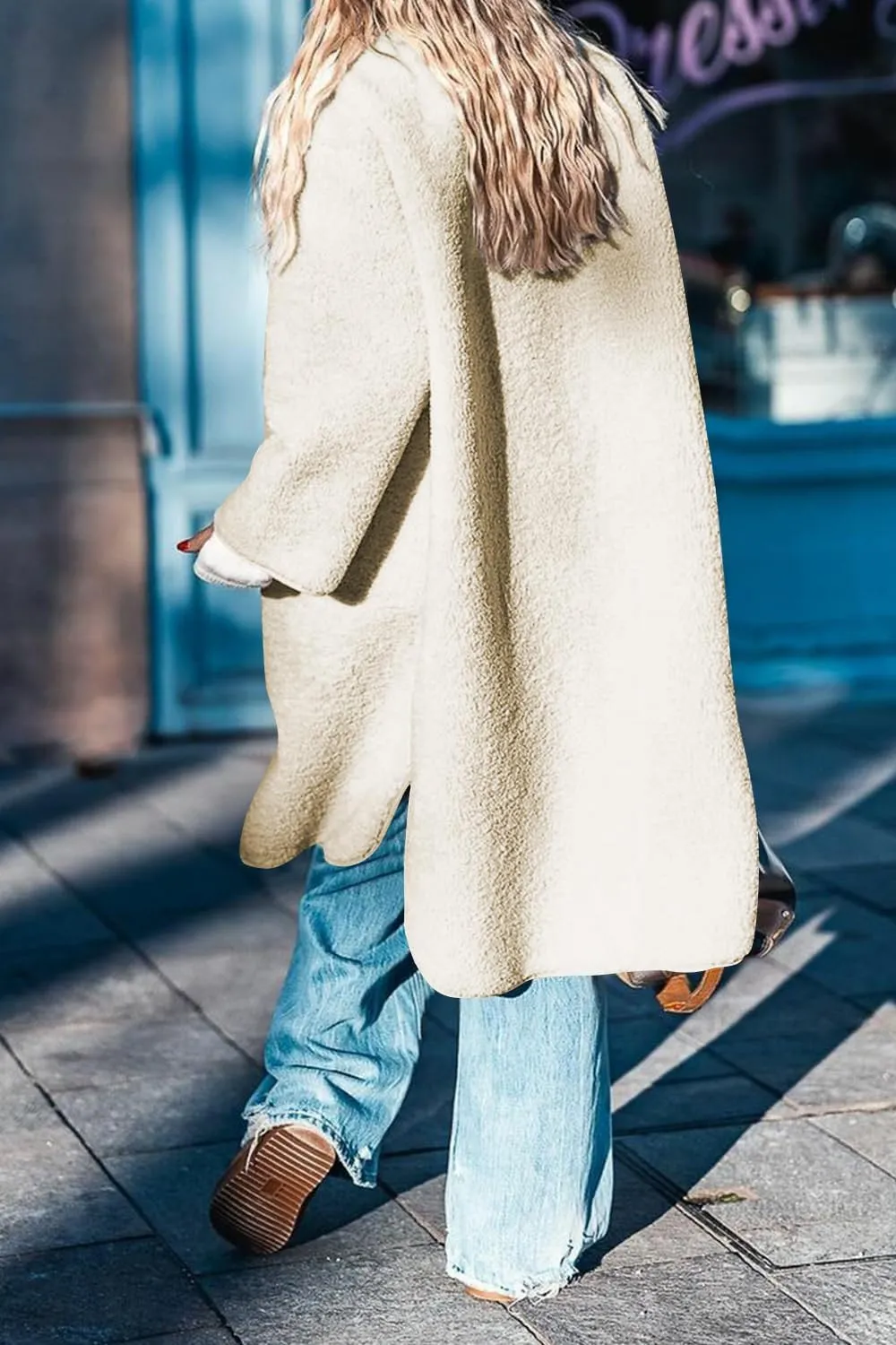 Fleece Coats Women Button Down Long Jackets Winter Flannel Trench Coats Dressy