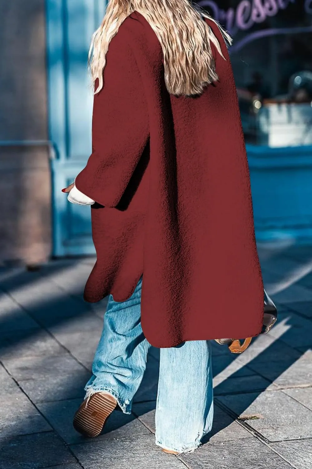 Fleece Coats Women Button Down Long Jackets Winter Flannel Trench Coats Dressy