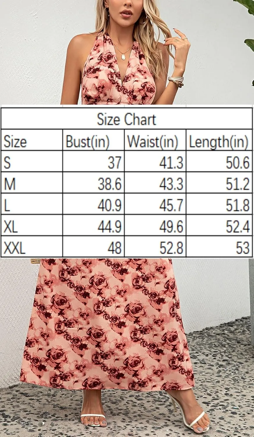Floral Dress for Women Halter Neck Sleeveless 2025 Summer Sundress Swing Beach Long Maxi Dress Casual Flowy Ladies Outfits