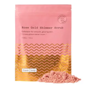 Frank Body Rose Gold Shimmer Scrub | Natural & Cruelty Free Exfoliating Sugar Body Scrub | Hydrating Vegan Skin Care Scrub Contains Mica, Leaving Your Skin Smooth & Shimmery | 1ct, 220g -- 7.43oz