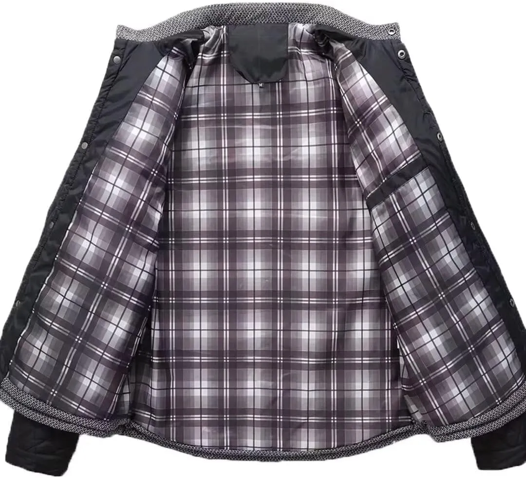 FTIMILD Men's Diamond Quilted Puffer Down Jacket Lightweight Casual Button Down Coats