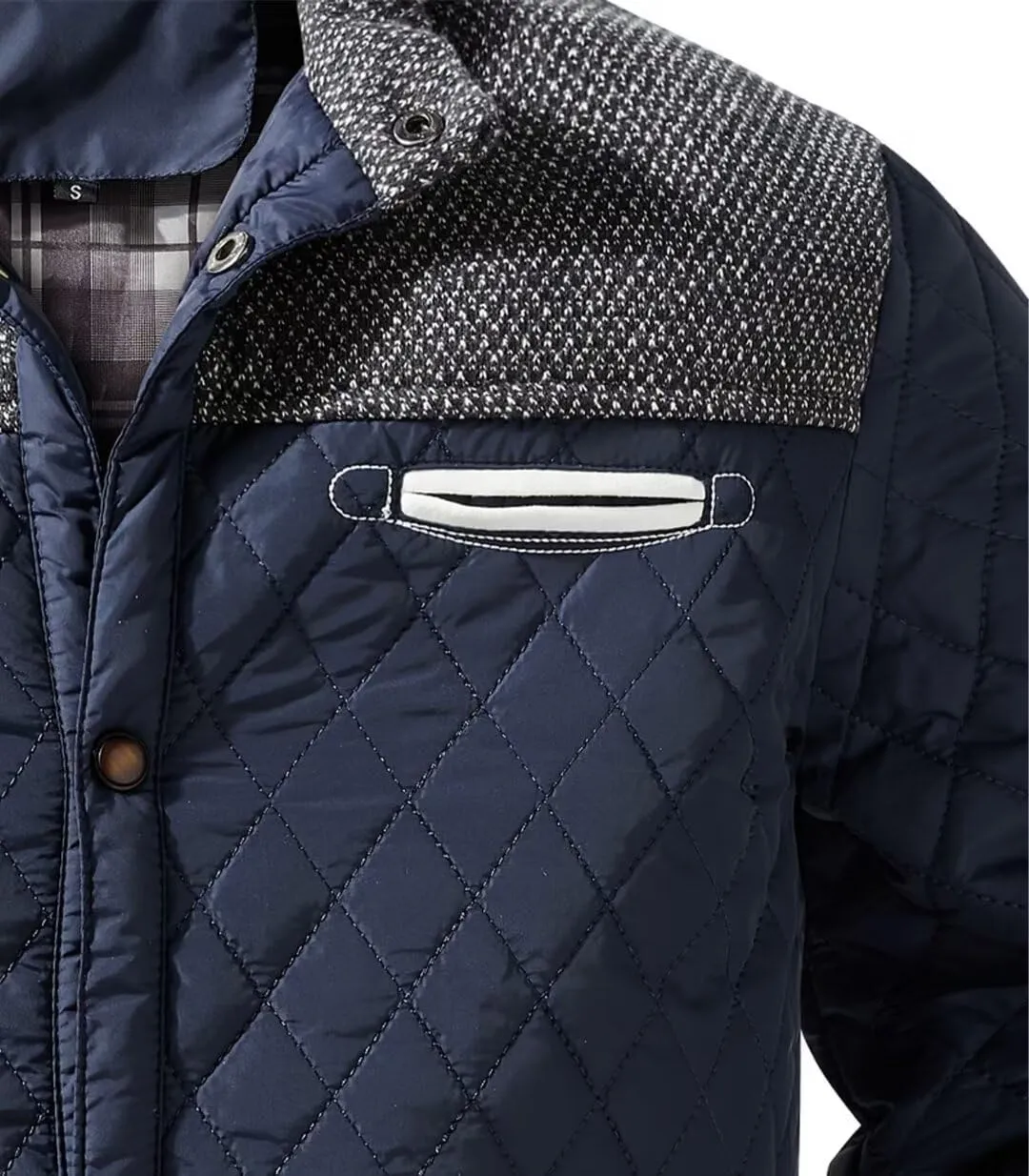FTIMILD Men's Diamond Quilted Puffer Down Jacket Lightweight Casual Button Down Coats