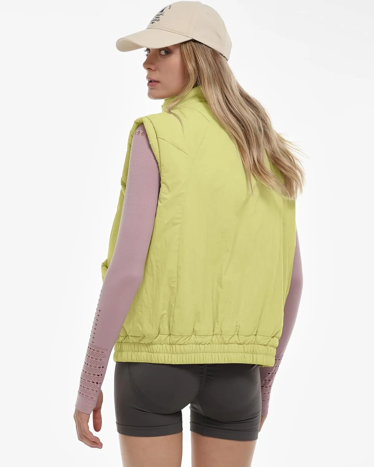 Gacaky Women's Winter Cropped Puffer Vest Lightweight Button-Down Stand Collar Sleeveless Padded Crop Puffy Vests Outerwear