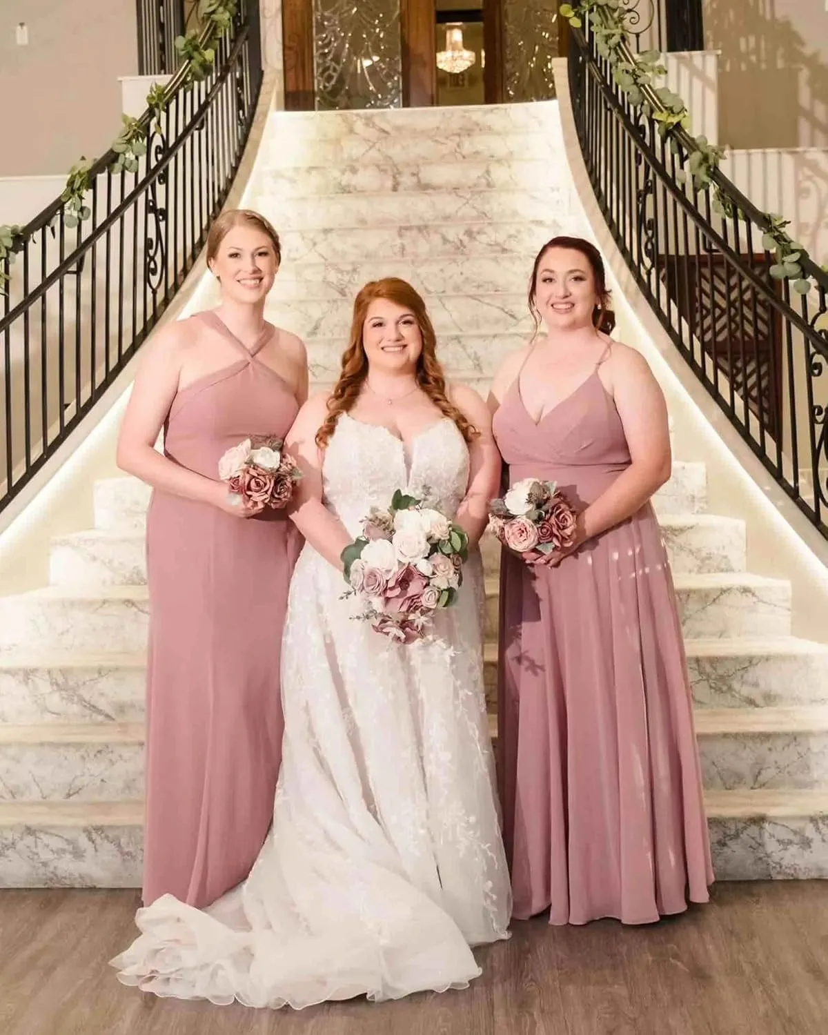 GDJDIFK V-Neck Bridesmaid Dresses Long - Flowy A-Line Chiffon Evening Gowns Pleated for Women Formal with Spaghetti Straps