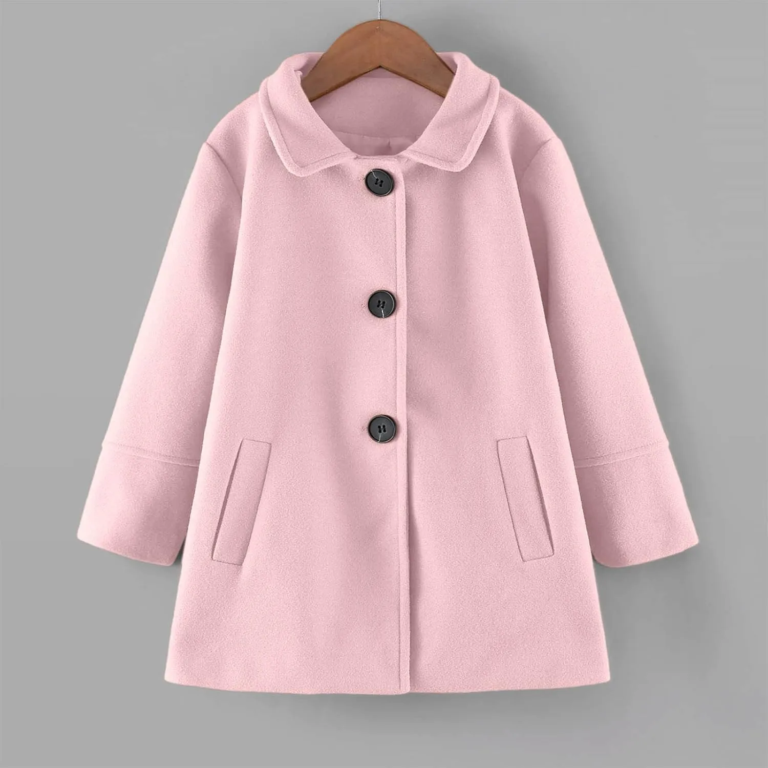 Girls Dress Coat Toddler Trench Coat Faux Fur Jacket Double Breasted Peacoat Girls Wool Lapel Princess Coat Overcoat