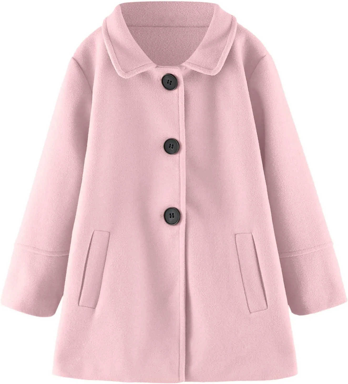 Girls Dress Coat Toddler Trench Coat Faux Fur Jacket Double Breasted Peacoat Girls Wool Lapel Princess Coat Overcoat