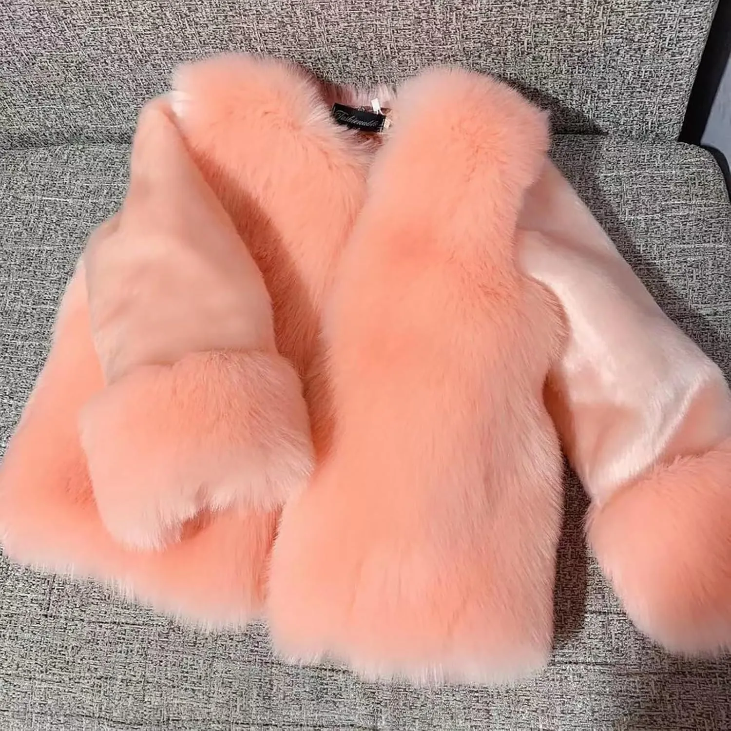 Girls Faux Fur Jacket Kids Winter Dress Coat Toddler Fuzzy Fleece Jacket Elegant Princess Coat Trendy Thicken Overcoat