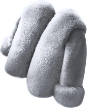 Girls Faux Fur Jacket Kids Winter Dress Coat Toddler Fuzzy Fleece Jacket Elegant Princess Coat Trendy Thicken Overcoat