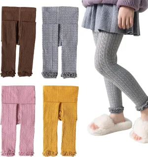 Girls Leggings for Little Girls, (2 Pack) Toddler Girl Pants Leggings for Baby Tights Multiple Colors 2-9 Years