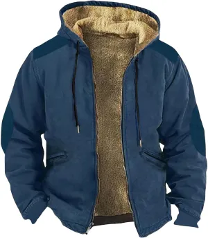 GOFULY Mens Winter Jacket Sherpa With Hood Warm Coats Fleece Zipper Hoodie Big And Tall Heavyweight Fall Outfits With Pockets