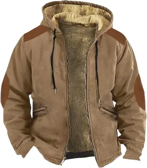 GOFULY Mens Winter Jacket Sherpa With Hood Warm Coats Fleece Zipper Hoodie Big And Tall Heavyweight Fall Outfits With Pockets