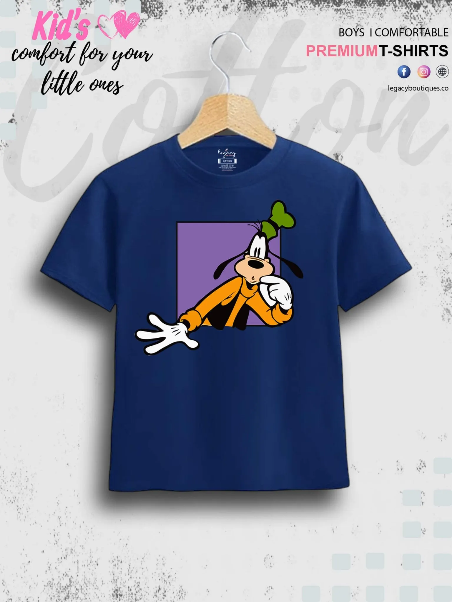 Goofy Dog Print 1 To 11 Year Boys Summer Time T-Shirt In Cheapest Price Only In Dhaka