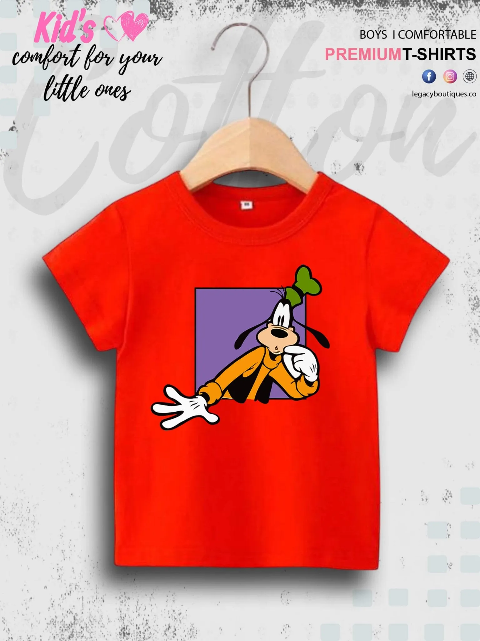 Goofy Dog Print 1 To 11 Year Boys Summer Time T-Shirt In Cheapest Price Only In Dhaka