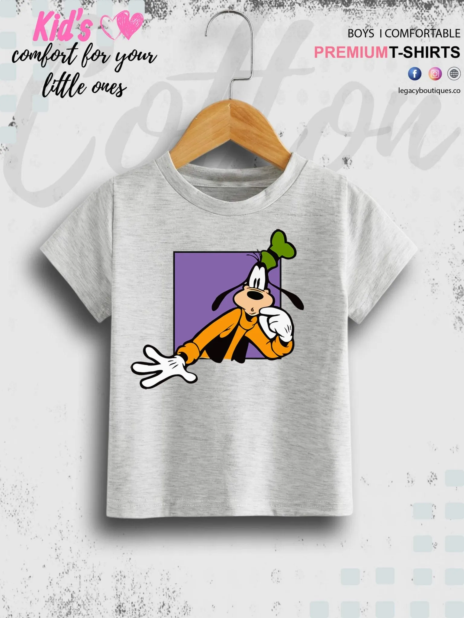 Goofy Dog Print 1 To 11 Year Boys Summer Time T-Shirt In Cheapest Price Only In Dhaka