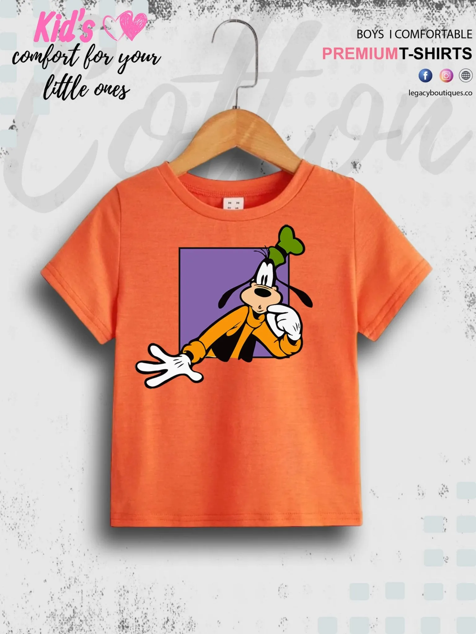 Goofy Dog Print 1 To 11 Year Boys Summer Time T-Shirt In Cheapest Price Only In Dhaka
