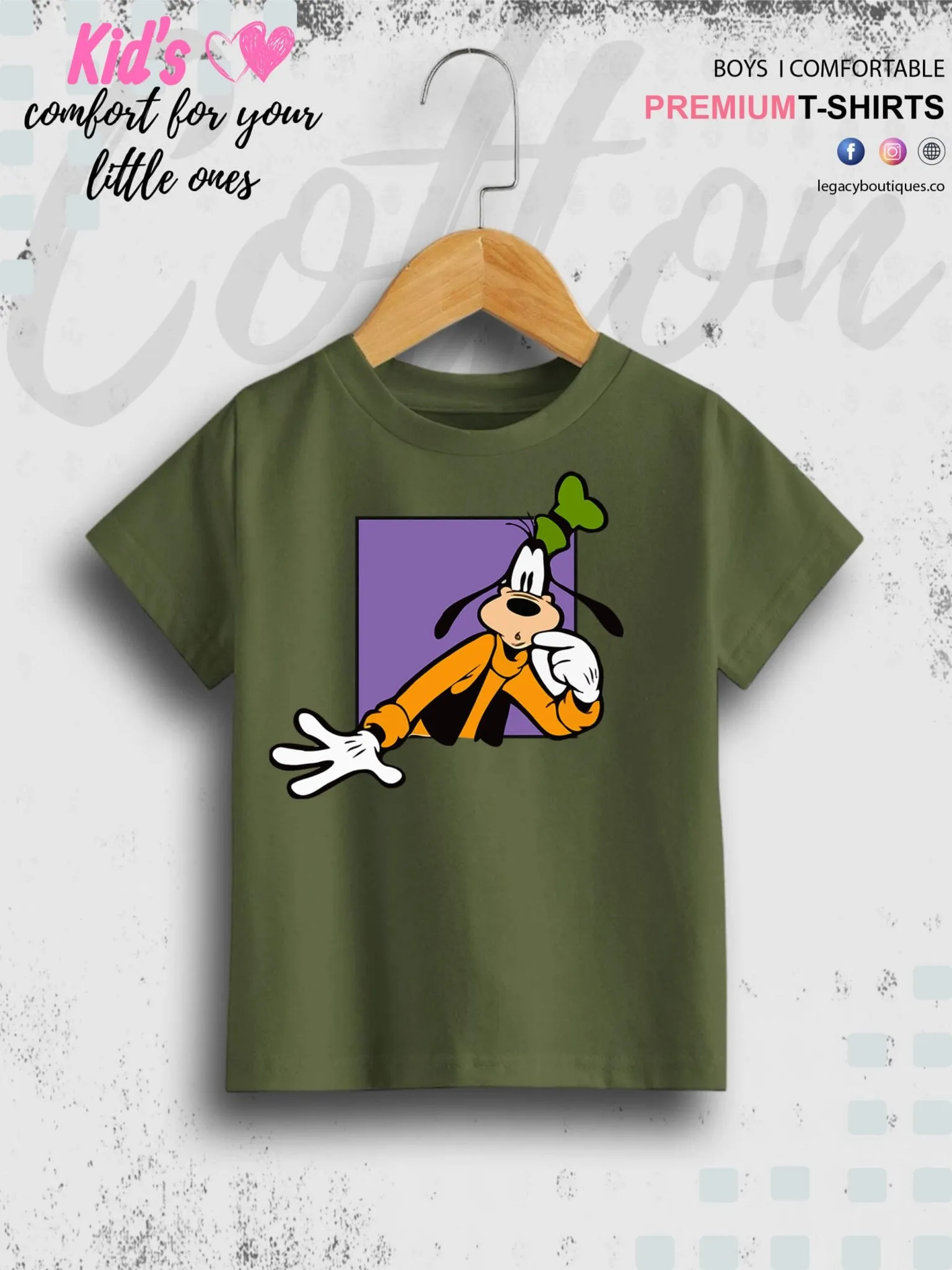 Goofy Dog Print 1 To 11 Year Boys Summer Time T-Shirt In Cheapest Price Only In Dhaka