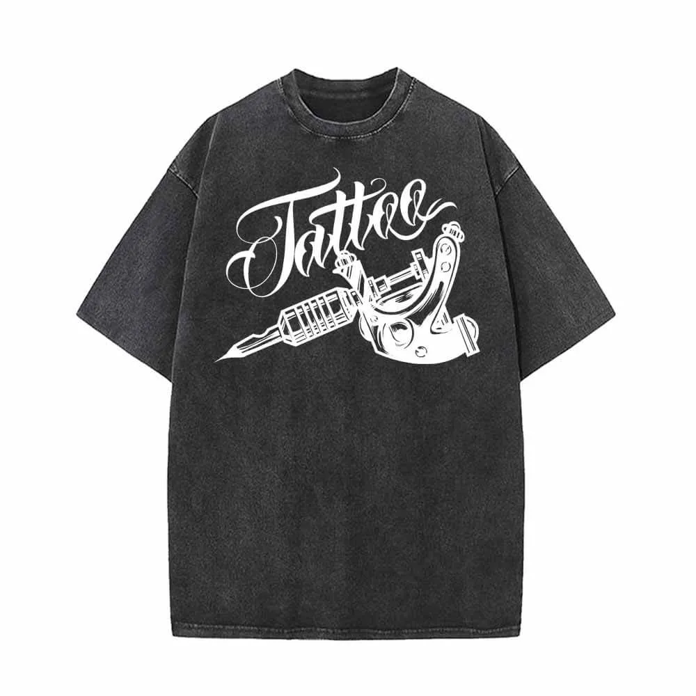 Got Ink Tattoo Machine Vintage Washed T-shirt