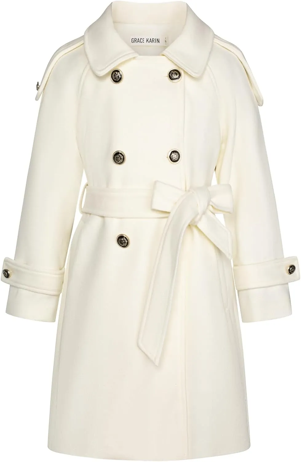 GRACE KARIN Girls Dress Coat Lapel Blend Winter Kids Jackets Coat Size 5-12