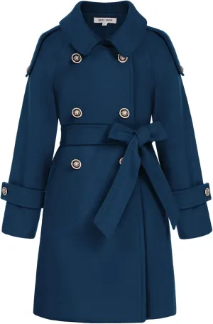 GRACE KARIN Girls Dress Coat Lapel Blend Winter Kids Jackets Coat Size 5-12