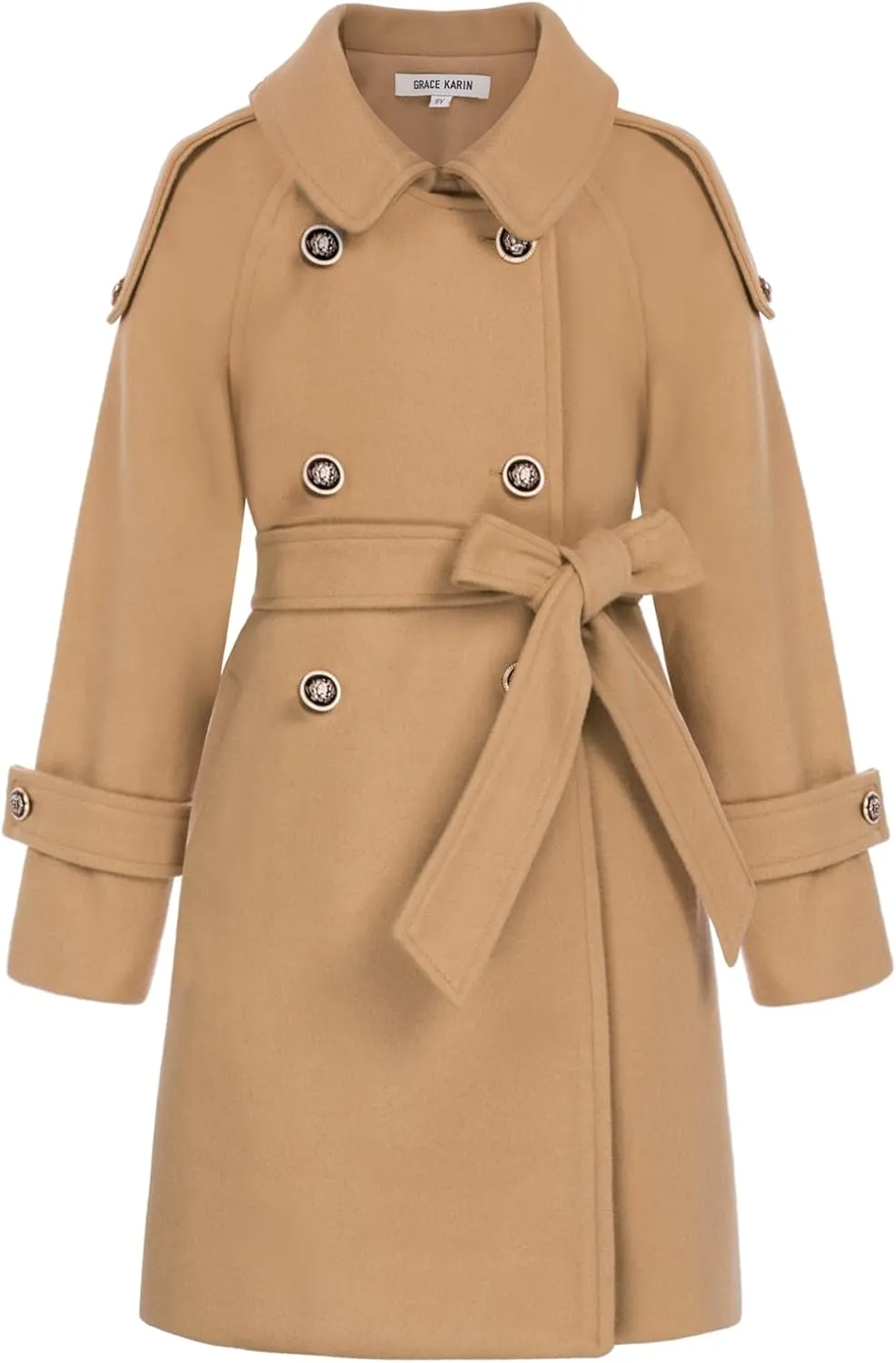 GRACE KARIN Girls Dress Coat Lapel Blend Winter Kids Jackets Coat Size 5-12