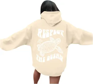 Graphic Crewneck Sweatshirts Women Pullover Ocean Beach Sunset Hoodie - Ocean Beach Hoodie Aesthetic