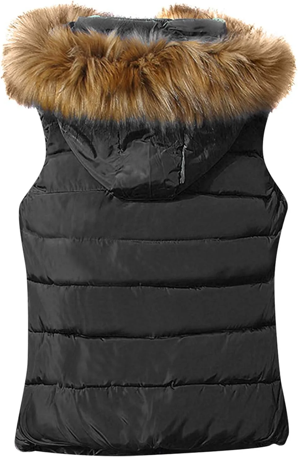GRASWE Women's Sleeveless Warm Winter Outwear Vests Casual Cozy Qulited Hooded Vests Padded Slim Vests Coats