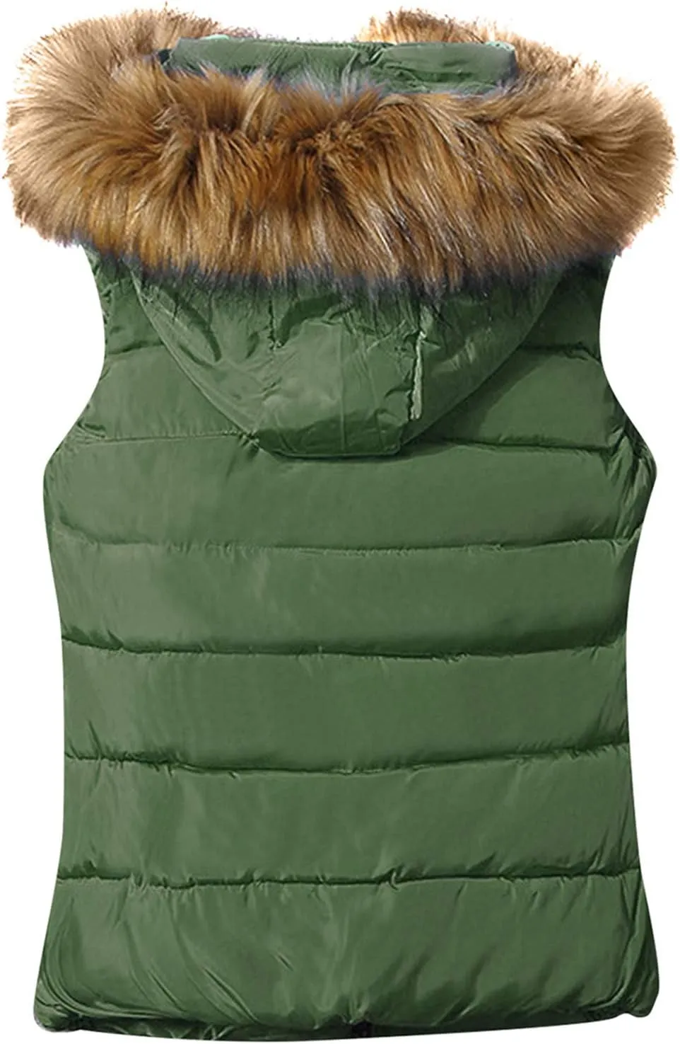 GRASWE Women's Sleeveless Warm Winter Outwear Vests Casual Cozy Qulited Hooded Vests Padded Slim Vests Coats