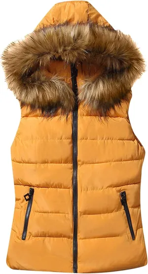 GRASWE Women's Sleeveless Warm Winter Outwear Vests Casual Cozy Qulited Hooded Vests Padded Slim Vests Coats