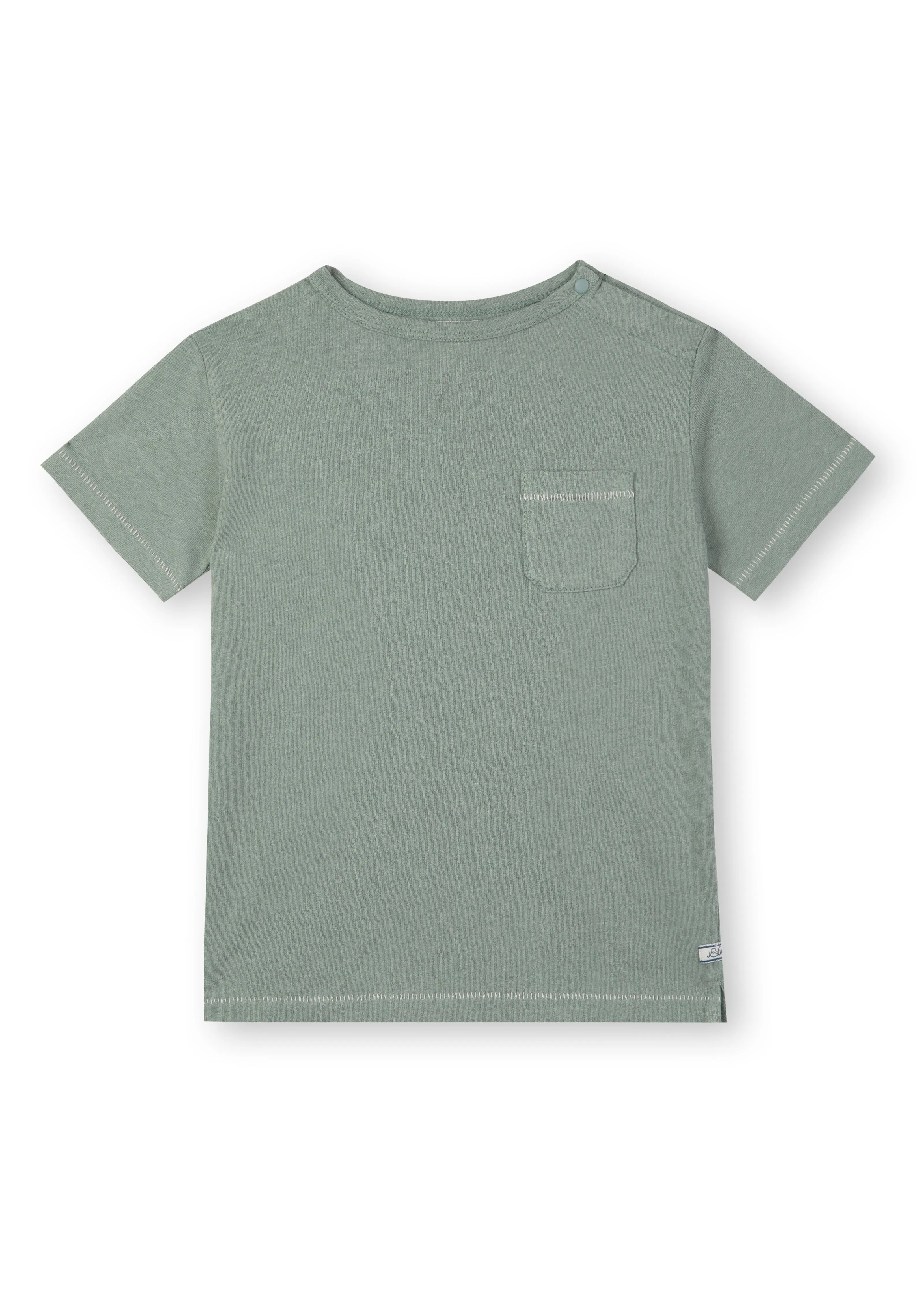 Grey Green Linen Cotton T-Shirt