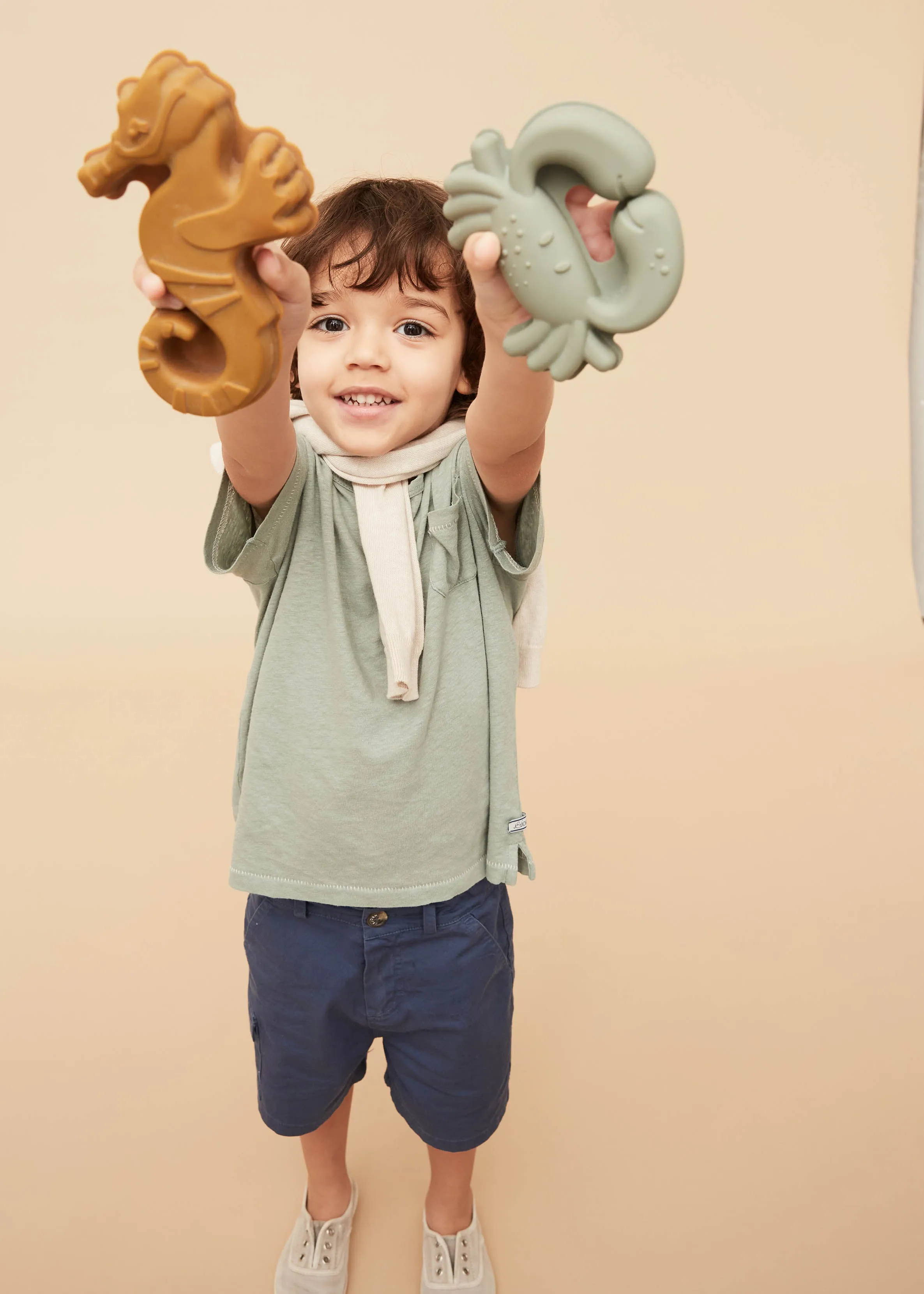 Grey Green Linen Cotton T-Shirt