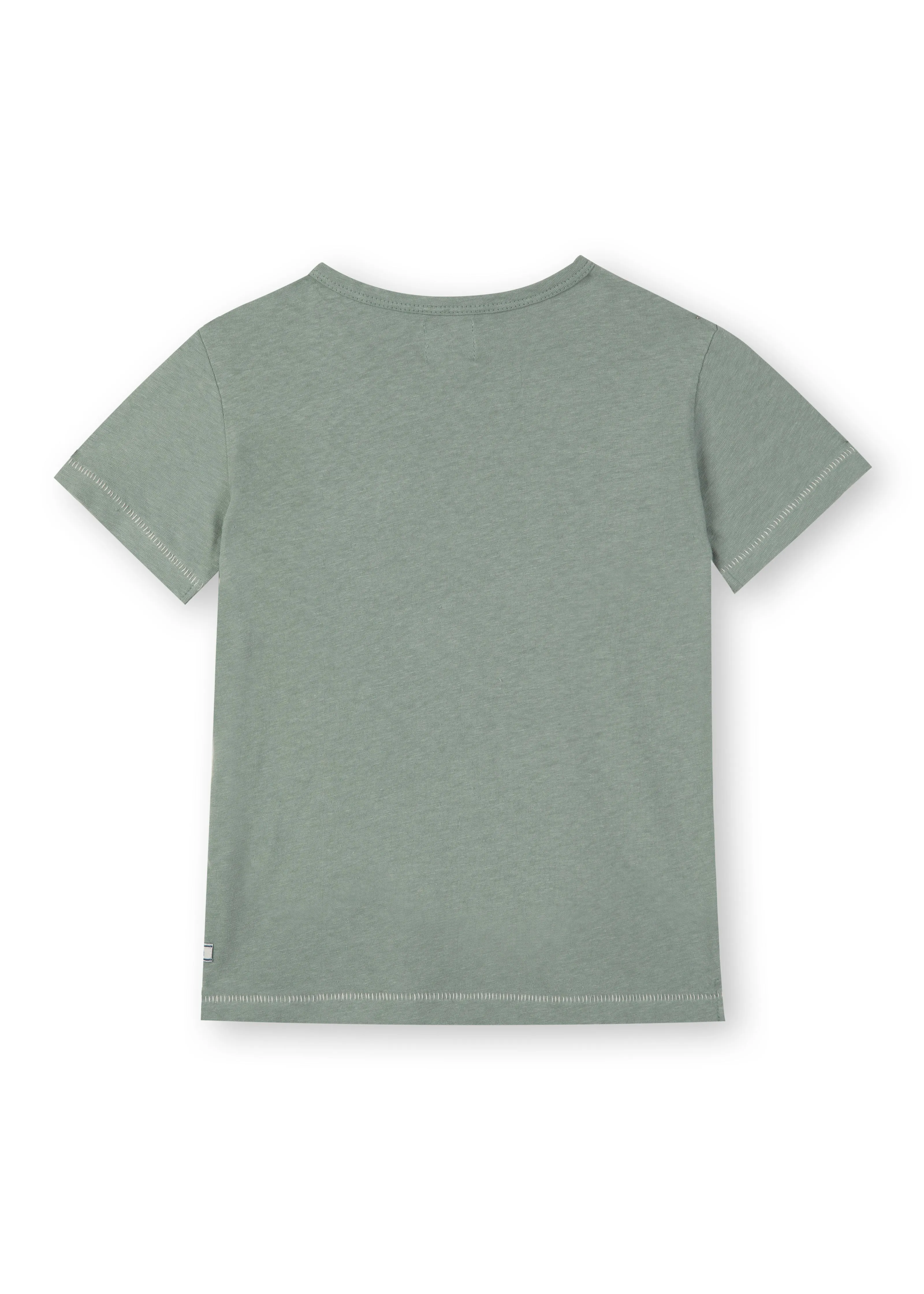 Grey Green Linen Cotton T-Shirt