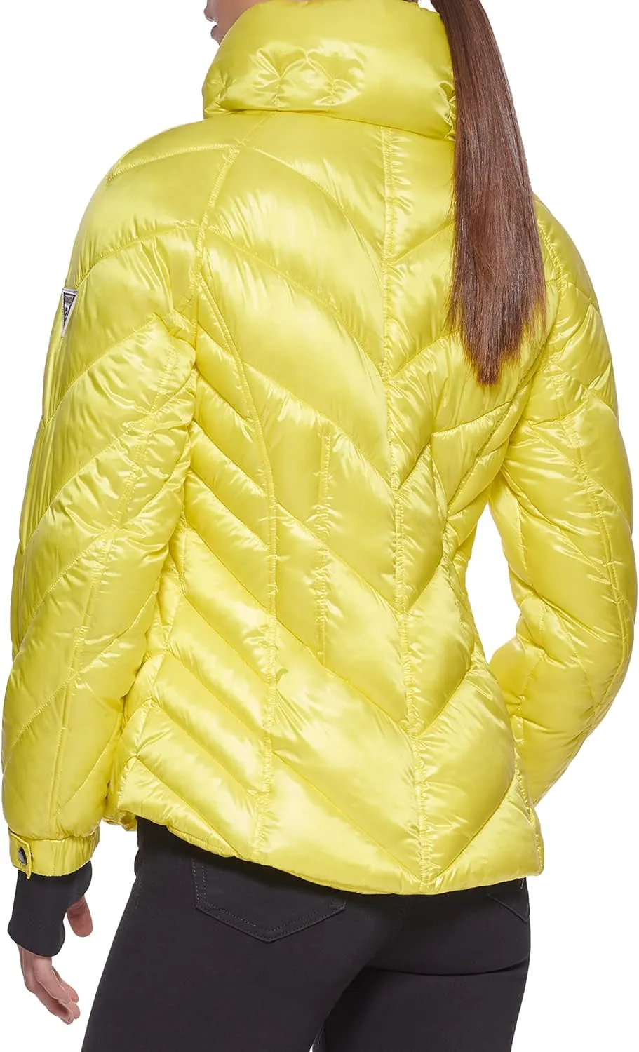 GUESS Women's Puffer Storm Cuffs Quilted, Transitional Jacket