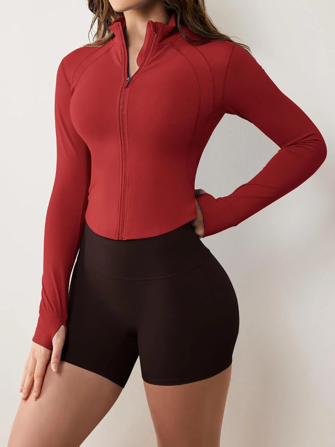 GYM RAINBOW Womens Zip Up Athletic Jacket Lightweight Contour Fit Gym Fitness Workout Jackets with Thumb Holes